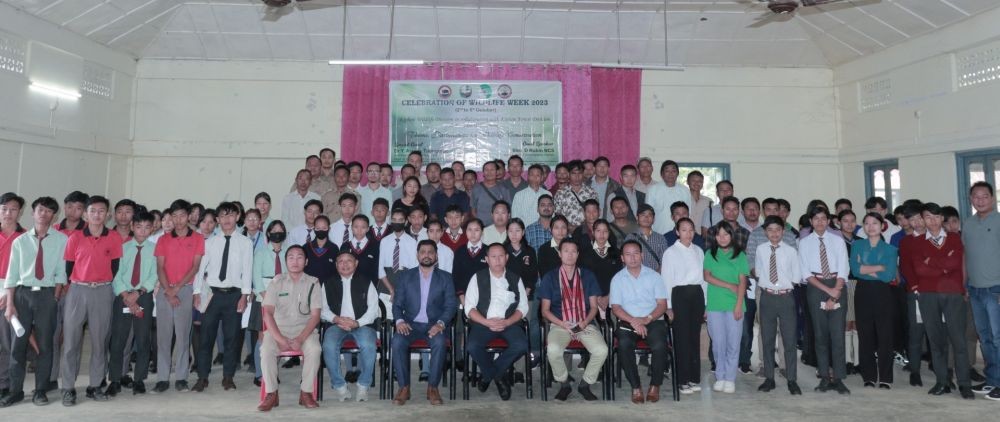 Officials and participants during the celebration of Wildlife Week 2023 held at Hopongkyu Memorial Hall, Kiphire on October 7. (Morung Photo)